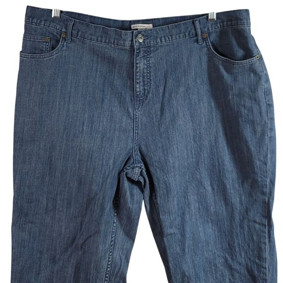 Isaac Mizrahi Live! Jeans Blue Size 22W Wide Leg Zipper Pockets Cropped Med Wash - Picture 2 of 8